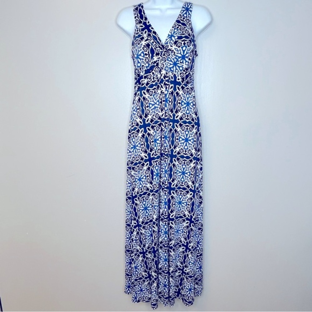 Boden Blue Twist Front Jersey Maxi Dress WW183 Size 6R